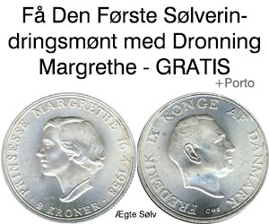 2-krone 1958 sølverindringsmønt Dronning Margrethe